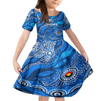 Custom NAIDOC Week 2024 Cats Kid Short Sleeve Dress Aboriginal Animals Keep The Fire Burning