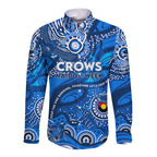 Custom NAIDOC Week 2024 Cats Long Sleeve Button Shirt Aboriginal Animals Keep The Fire Burning