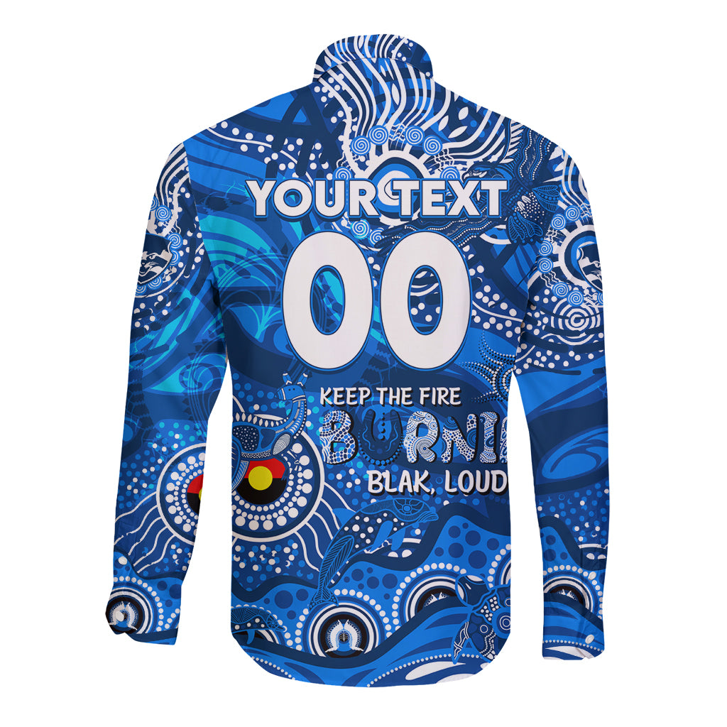 Custom NAIDOC Week 2024 Cats Long Sleeve Button Shirt Aboriginal Animals Keep The Fire Burning