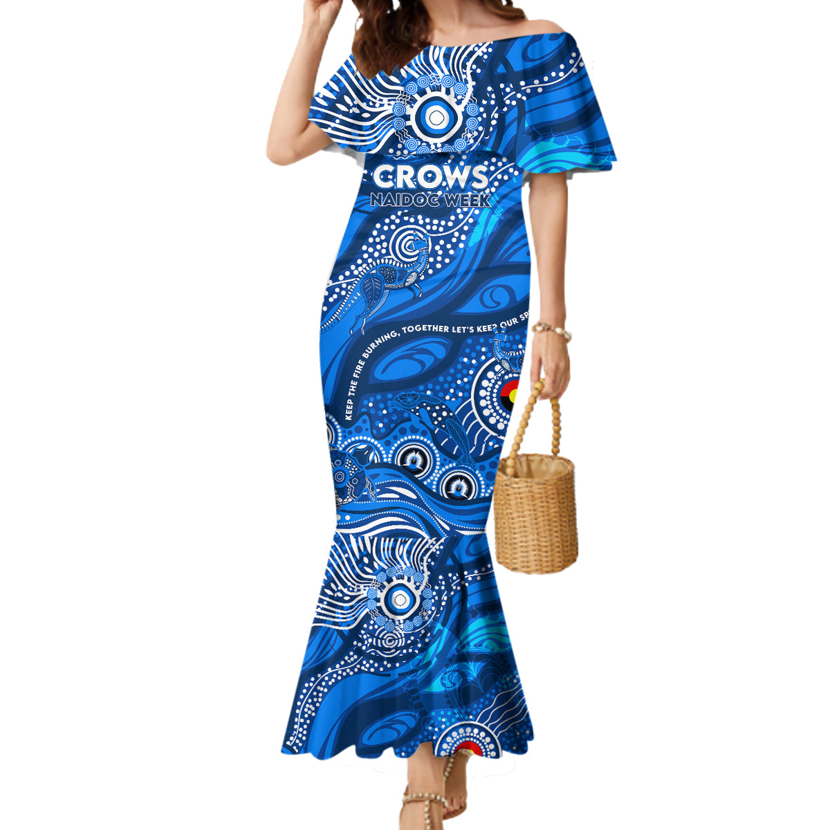 Custom NAIDOC Week 2024 Cats Mermaid Dress Aboriginal Animals Keep The Fire Burning