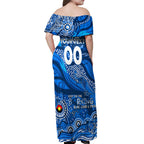 Custom NAIDOC Week 2024 Cats Off Shoulder Maxi Dress Aboriginal Animals Keep The Fire Burning