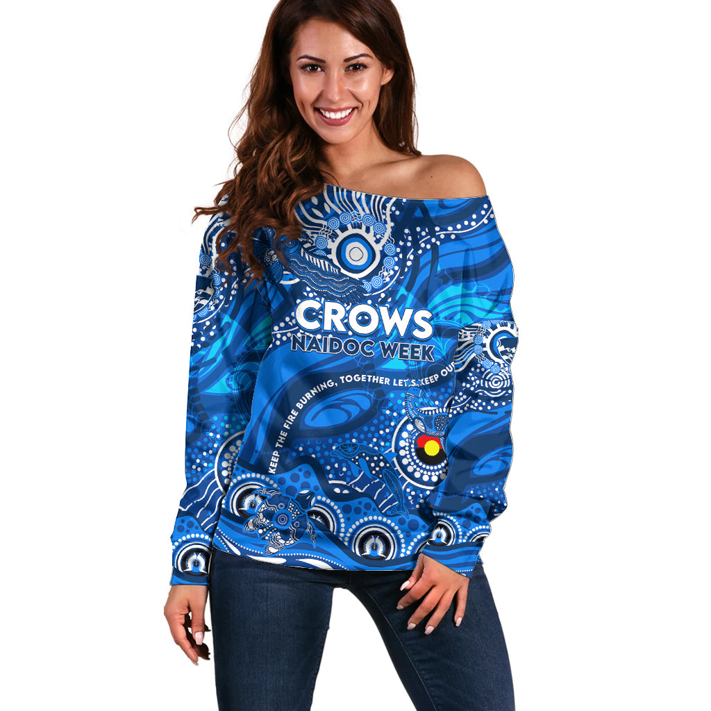 Custom NAIDOC Week 2024 Cats Off Shoulder Sweater Aboriginal Animals Keep The Fire Burning
