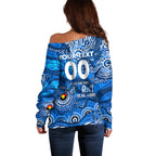 Custom NAIDOC Week 2024 Cats Off Shoulder Sweater Aboriginal Animals Keep The Fire Burning