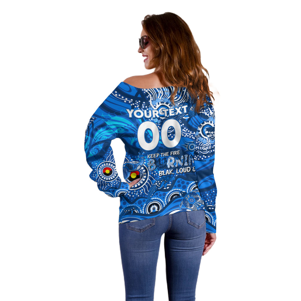 Custom NAIDOC Week 2024 Cats Off Shoulder Sweater Aboriginal Animals Keep The Fire Burning