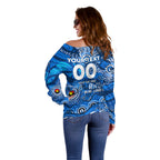 Custom NAIDOC Week 2024 Cats Off Shoulder Sweater Aboriginal Animals Keep The Fire Burning