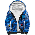 Custom NAIDOC Week 2024 Cats Sherpa Hoodie Aboriginal Animals Keep The Fire Burning