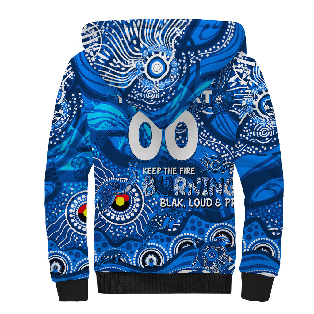 Custom NAIDOC Week 2024 Cats Sherpa Hoodie Aboriginal Animals Keep The Fire Burning