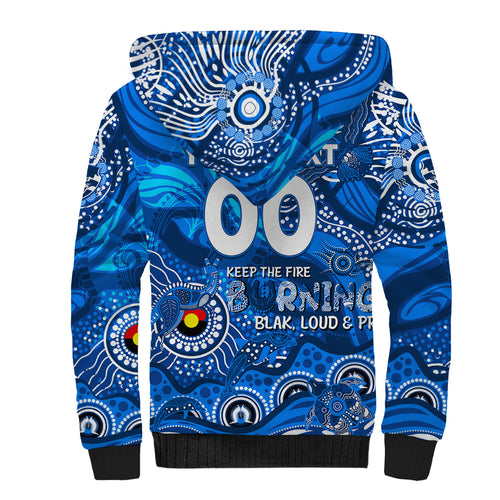 Custom NAIDOC Week 2024 Cats Sherpa Hoodie Aboriginal Animals Keep The Fire Burning