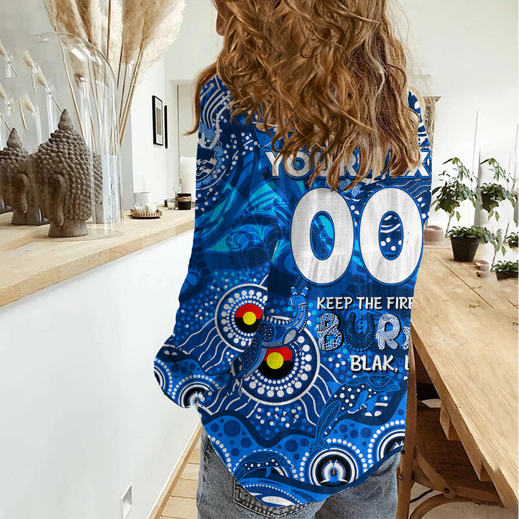 Custom NAIDOC Week 2024 Cats Women Casual Shirt Aboriginal Animals Keep The Fire Burning