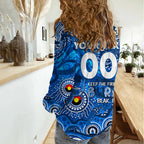 Custom NAIDOC Week 2024 Cats Women Casual Shirt Aboriginal Animals Keep The Fire Burning