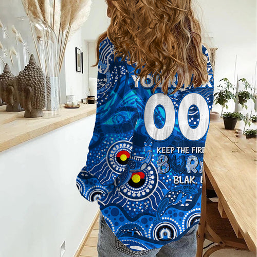 Custom NAIDOC Week 2024 Cats Women Casual Shirt Aboriginal Animals Keep The Fire Burning