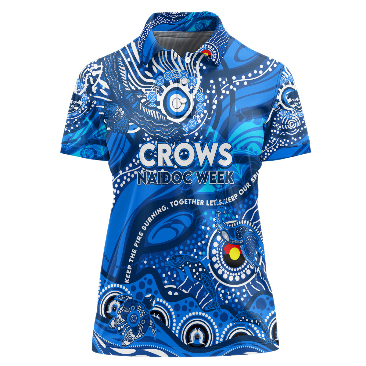 Custom NAIDOC Week 2024 Cats Women Polo Shirt Aboriginal Animals Keep The Fire Burning