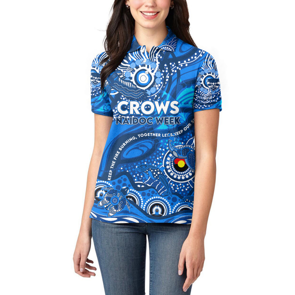 Custom NAIDOC Week 2024 Cats Women Polo Shirt Aboriginal Animals Keep The Fire Burning