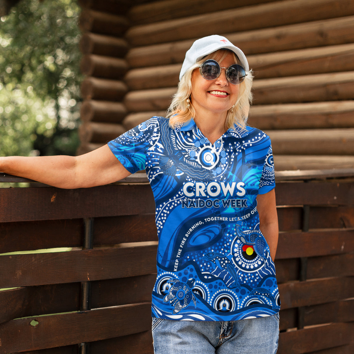 Custom NAIDOC Week 2024 Cats Women Polo Shirt Aboriginal Animals Keep The Fire Burning