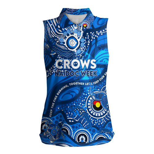 Custom NAIDOC Week 2024 Cats Women Sleeveless Polo Shirt Aboriginal Animals Keep The Fire Burning
