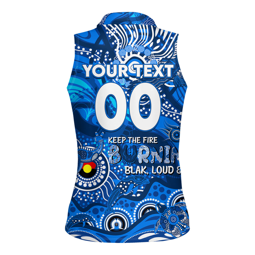 Custom NAIDOC Week 2024 Cats Women Sleeveless Polo Shirt Aboriginal Animals Keep The Fire Burning