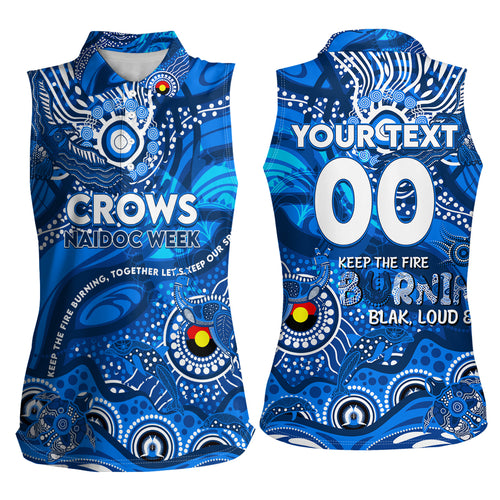 Custom NAIDOC Week 2024 Cats Women Sleeveless Polo Shirt Aboriginal Animals Keep The Fire Burning