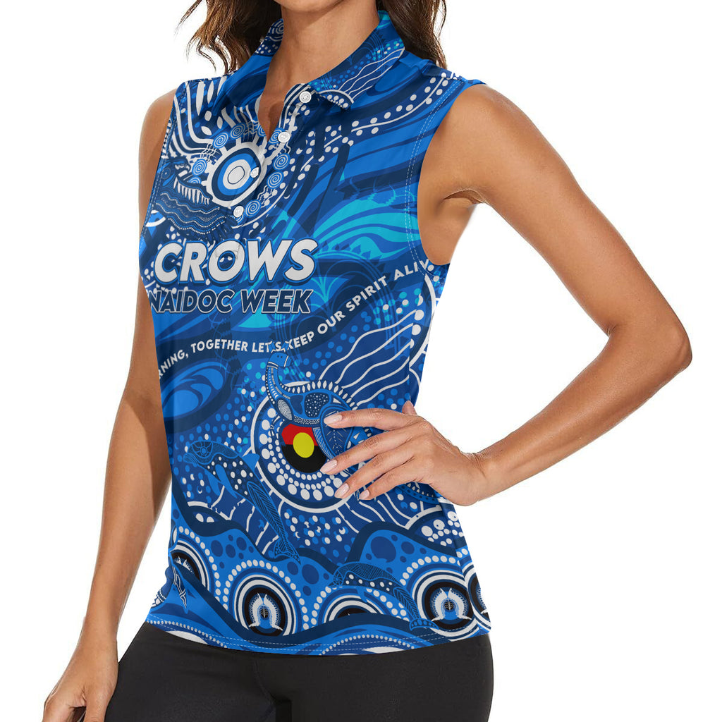 Custom NAIDOC Week 2024 Cats Women Sleeveless Polo Shirt Aboriginal Animals Keep The Fire Burning