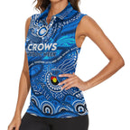 Custom NAIDOC Week 2024 Cats Women Sleeveless Polo Shirt Aboriginal Animals Keep The Fire Burning