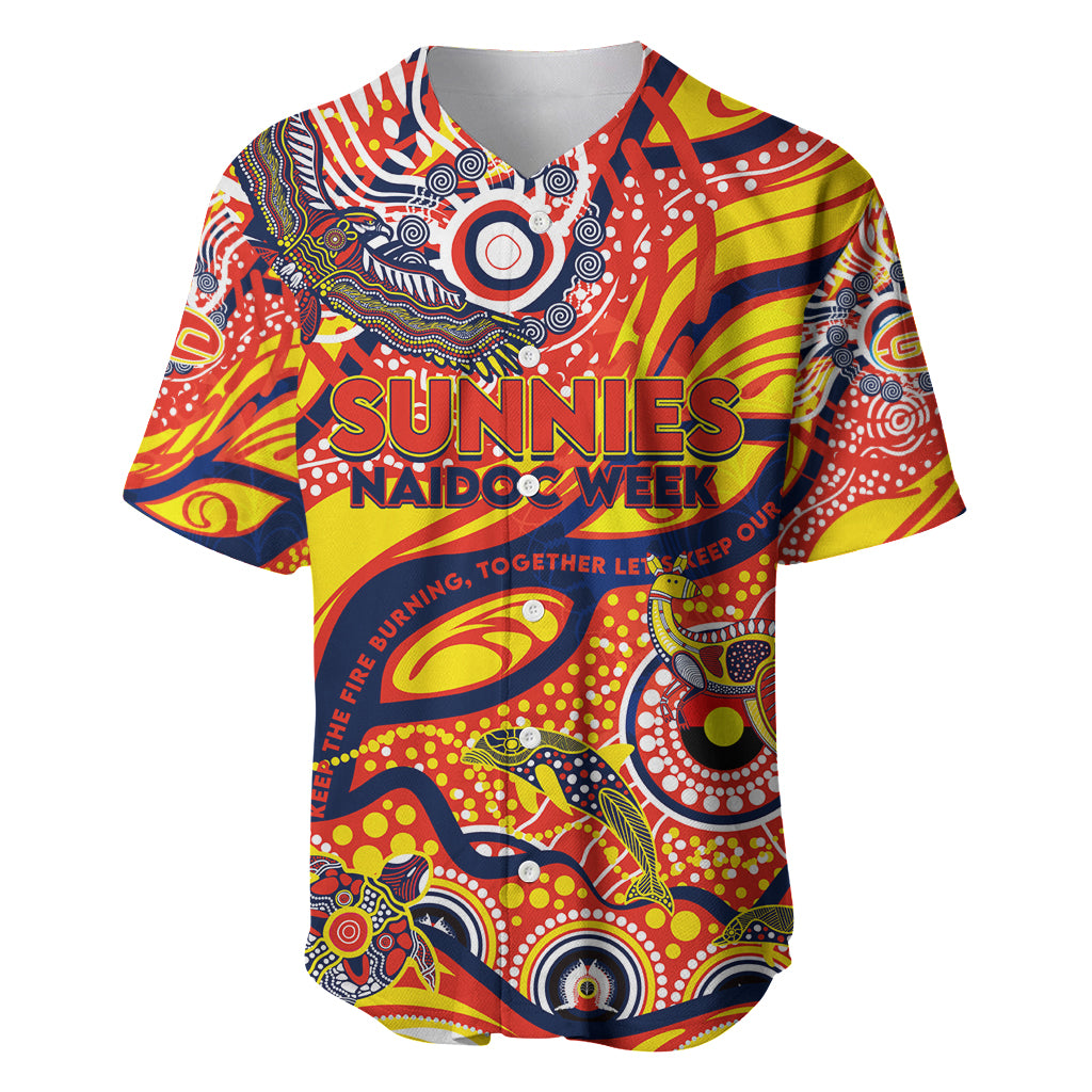 Custom NAIDOC Week 2024 Sunnies Baseball Jersey Aboriginal Animals Keep The Fire Burning