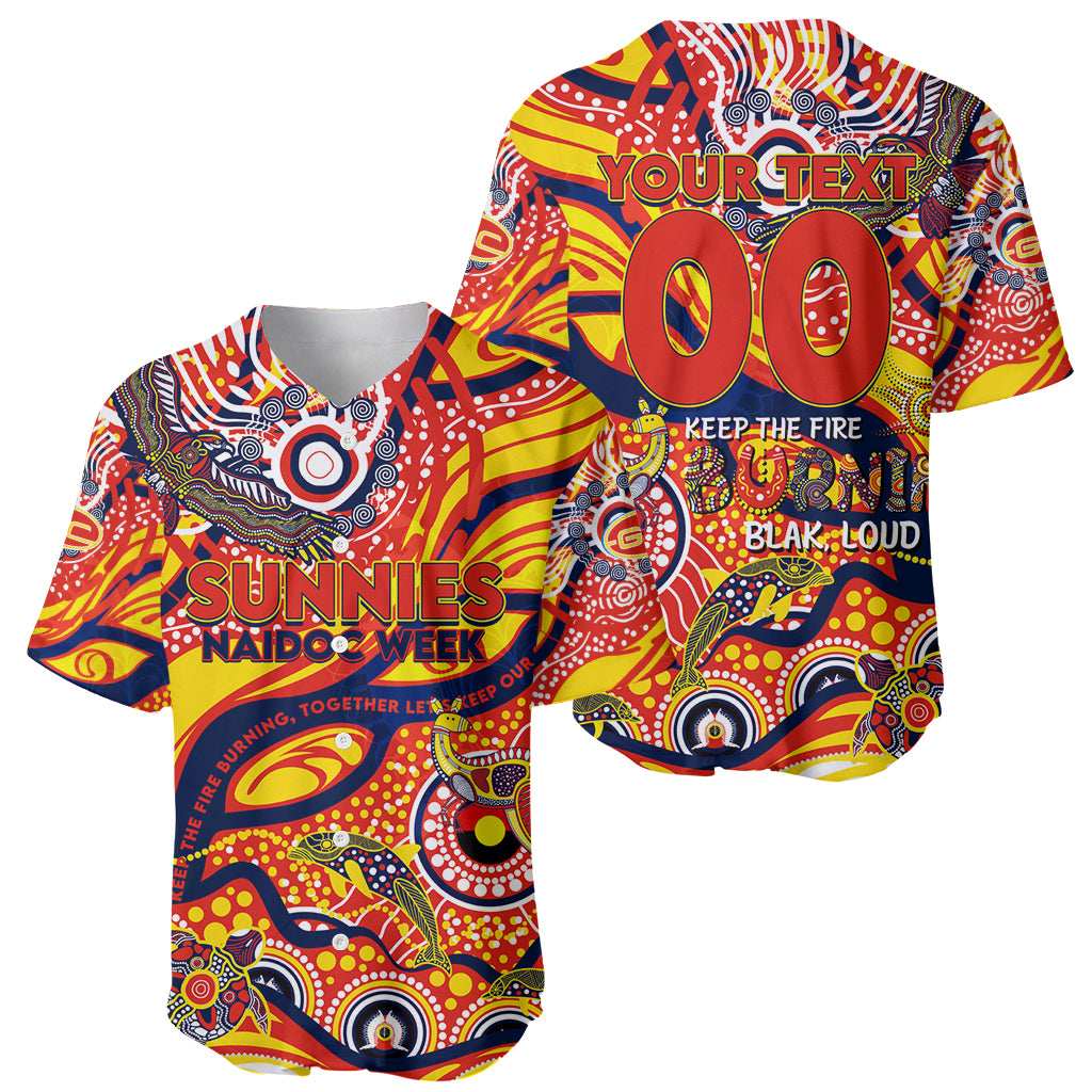 Custom NAIDOC Week 2024 Sunnies Baseball Jersey Aboriginal Animals Keep The Fire Burning