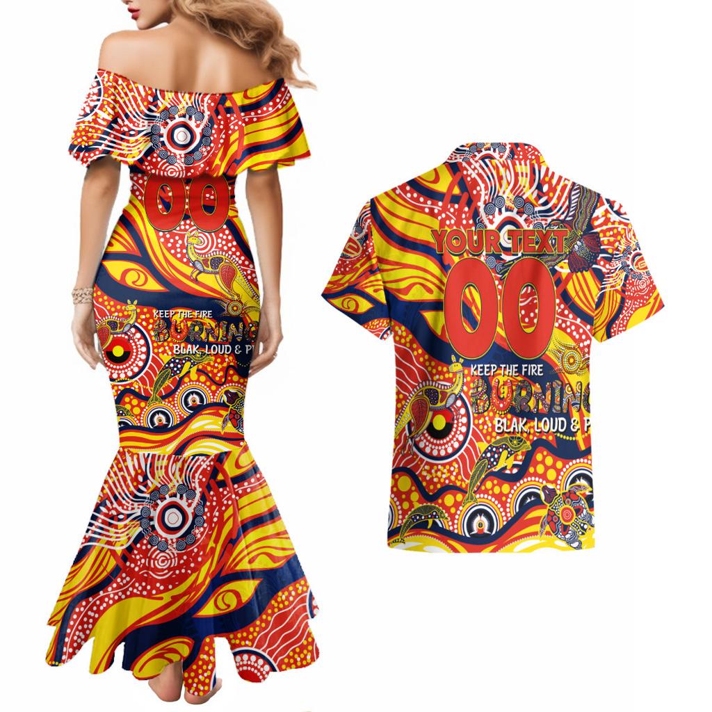 Custom NAIDOC Week 2024 Sunnies Couples Matching Mermaid Dress and Hawaiian Shirt Aboriginal Animals Keep The Fire Burning