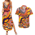 Custom NAIDOC Week 2024 Sunnies Couples Matching Summer Maxi Dress and Hawaiian Shirt Aboriginal Animals Keep The Fire Burning