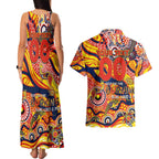 Custom NAIDOC Week 2024 Sunnies Couples Matching Tank Maxi Dress and Hawaiian Shirt Aboriginal Animals Keep The Fire Burning