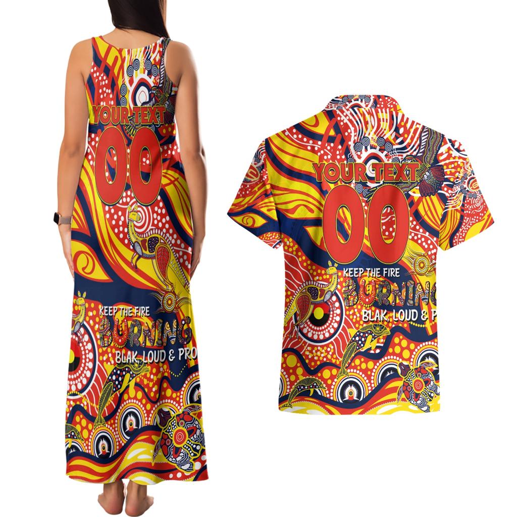Custom NAIDOC Week 2024 Sunnies Couples Matching Tank Maxi Dress and Hawaiian Shirt Aboriginal Animals Keep The Fire Burning