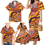 Custom NAIDOC Week 2024 Sunnies Family Matching Mermaid Dress and Hawaiian Shirt Aboriginal Animals Keep The Fire Burning