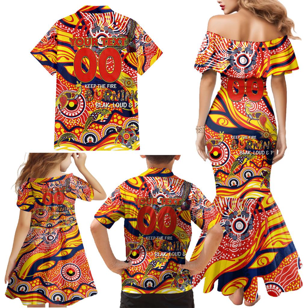 Custom NAIDOC Week 2024 Sunnies Family Matching Mermaid Dress and Hawaiian Shirt Aboriginal Animals Keep The Fire Burning