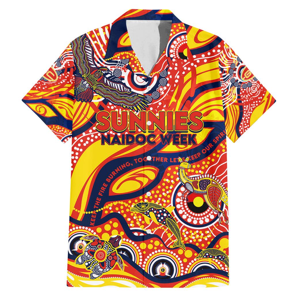 Custom NAIDOC Week 2024 Sunnies Family Matching Mermaid Dress and Hawaiian Shirt Aboriginal Animals Keep The Fire Burning