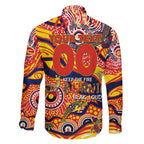 Custom NAIDOC Week 2024 Sunnies Family Matching Off Shoulder Maxi Dress and Hawaiian Shirt Aboriginal Animals Keep The Fire Burning