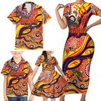 Custom NAIDOC Week 2024 Sunnies Family Matching Short Sleeve Bodycon Dress and Hawaiian Shirt Aboriginal Animals Keep The Fire Burning