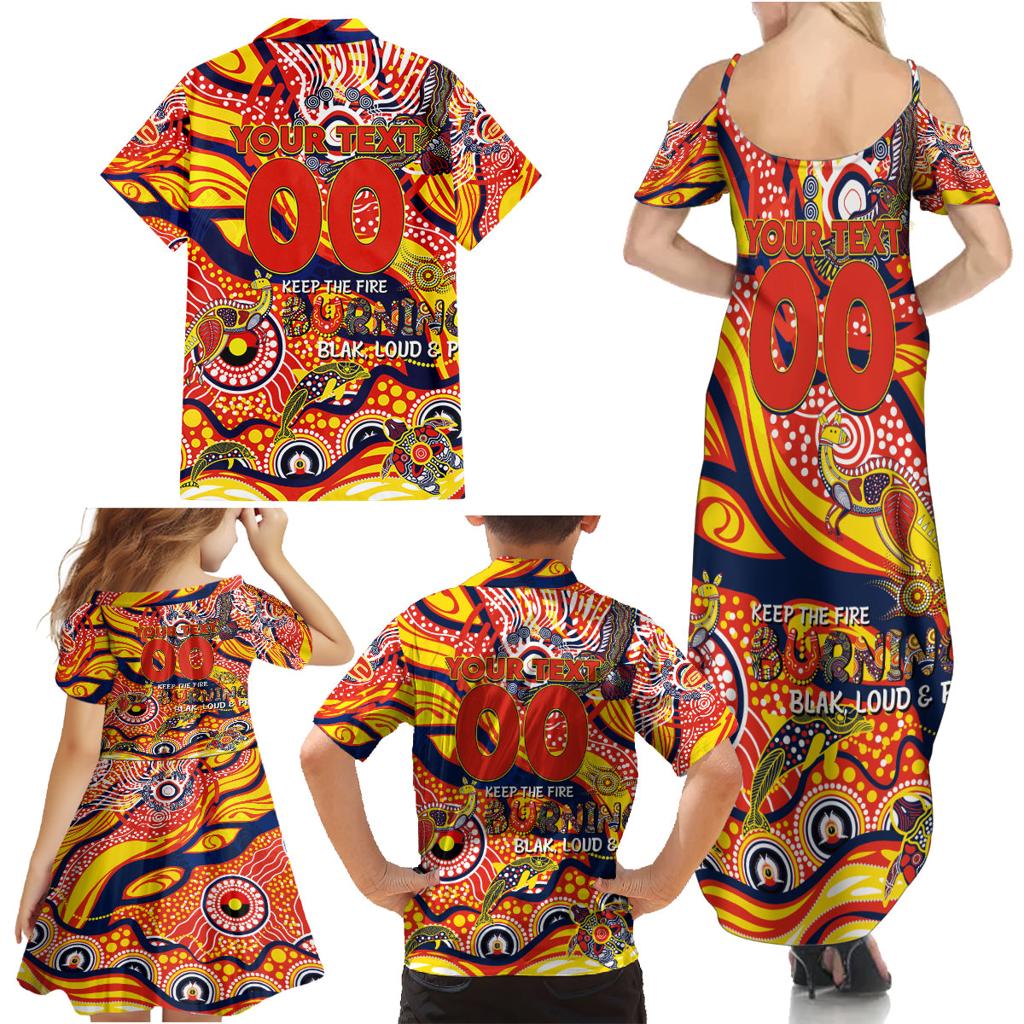 Custom NAIDOC Week 2024 Sunnies Family Matching Summer Maxi Dress and Hawaiian Shirt Aboriginal Animals Keep The Fire Burning