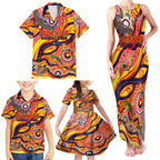 Custom NAIDOC Week 2024 Sunnies Family Matching Tank Maxi Dress and Hawaiian Shirt Aboriginal Animals Keep The Fire Burning