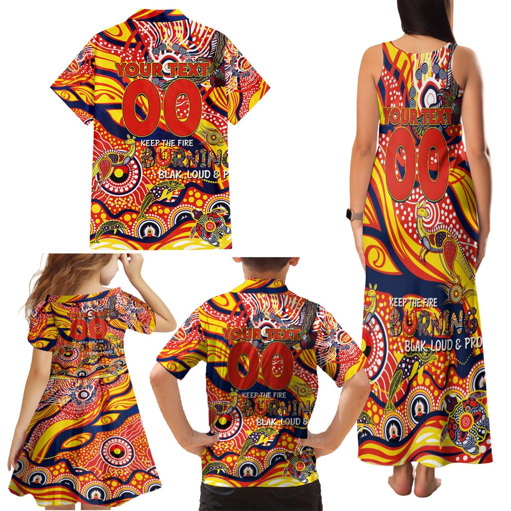 Custom NAIDOC Week 2024 Sunnies Family Matching Tank Maxi Dress and Hawaiian Shirt Aboriginal Animals Keep The Fire Burning
