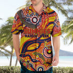 Custom NAIDOC Week 2024 Sunnies Hawaiian Shirt Aboriginal Animals Keep The Fire Burning