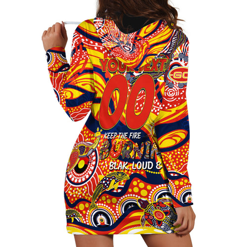 Custom NAIDOC Week 2024 Sunnies Hoodie Dress Aboriginal Animals Keep The Fire Burning