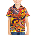 Custom NAIDOC Week 2024 Sunnies Kid Hawaiian Shirt Aboriginal Animals Keep The Fire Burning