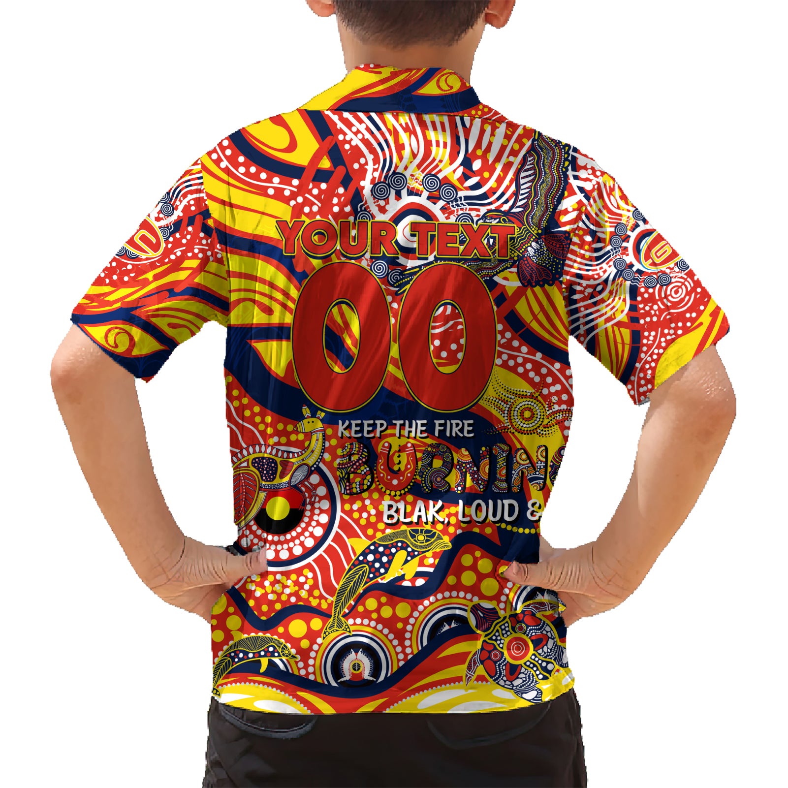 Custom NAIDOC Week 2024 Sunnies Kid Hawaiian Shirt Aboriginal Animals Keep The Fire Burning