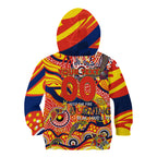 Custom NAIDOC Week 2024 Sunnies Kid Hoodie Aboriginal Animals Keep The Fire Burning