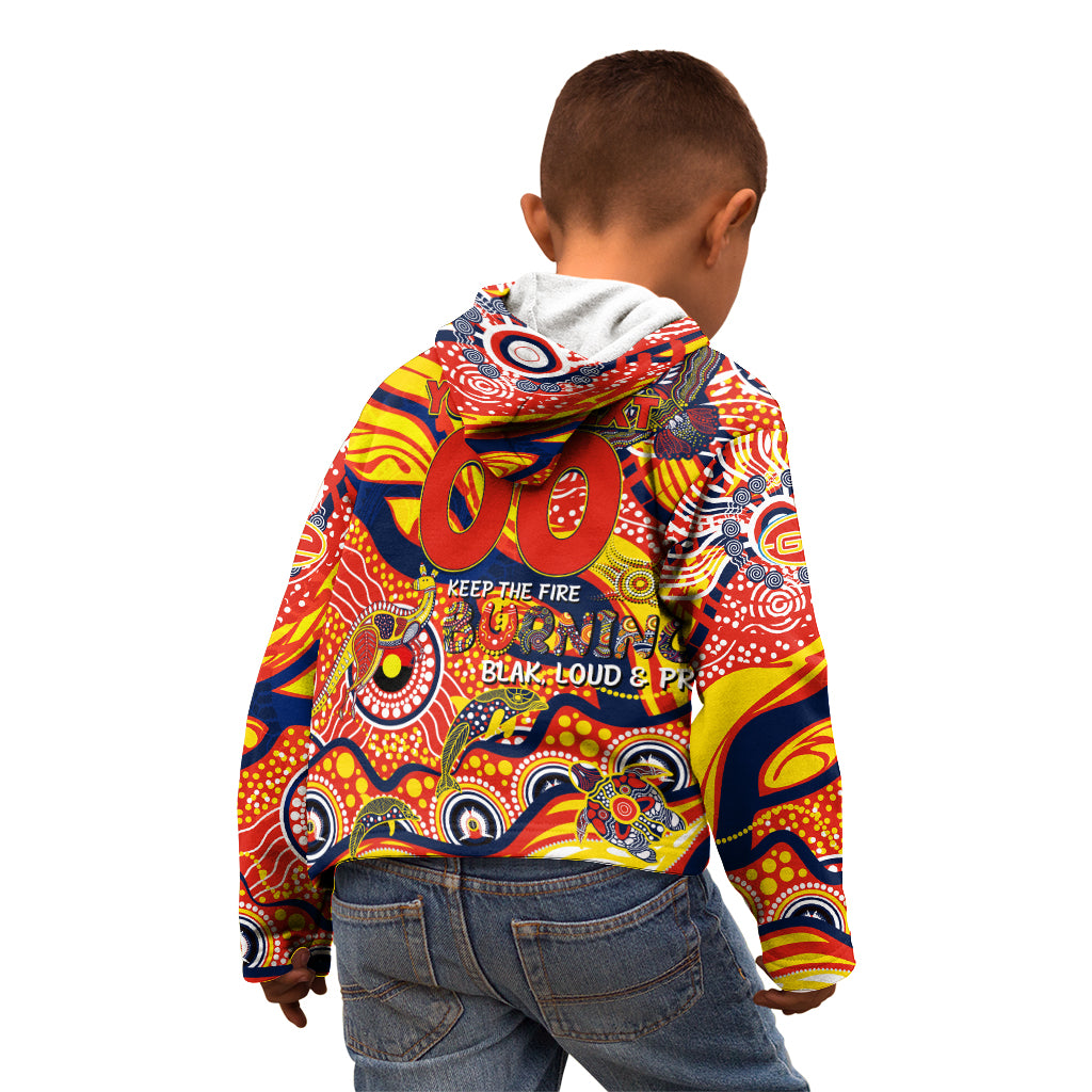 Custom NAIDOC Week 2024 Sunnies Kid Hoodie Aboriginal Animals Keep The Fire Burning