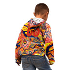 Custom NAIDOC Week 2024 Sunnies Kid Hoodie Aboriginal Animals Keep The Fire Burning