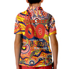 Custom NAIDOC Week 2024 Sunnies Kid Polo Shirt Aboriginal Animals Keep The Fire Burning