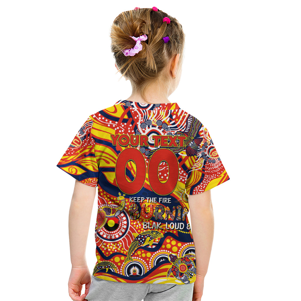 Custom NAIDOC Week 2024 Sunnies Kid T Shirt Aboriginal Animals Keep The Fire Burning