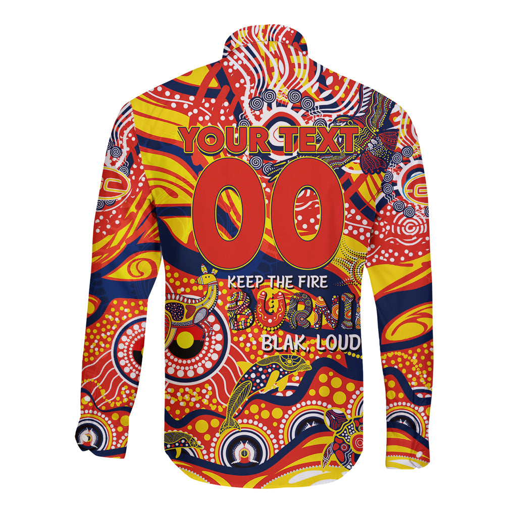Custom NAIDOC Week 2024 Sunnies Long Sleeve Button Shirt Aboriginal Animals Keep The Fire Burning