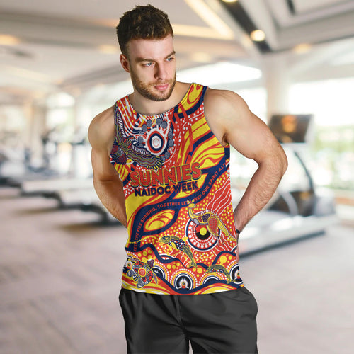 Custom NAIDOC Week 2024 Sunnies Men Tank Top Aboriginal Animals Keep The Fire Burning