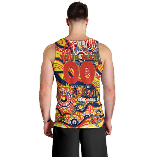 Custom NAIDOC Week 2024 Sunnies Men Tank Top Aboriginal Animals Keep The Fire Burning