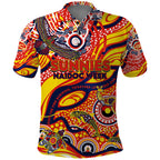 Custom NAIDOC Week 2024 Sunnies Polo Shirt Aboriginal Animals Keep The Fire Burning
